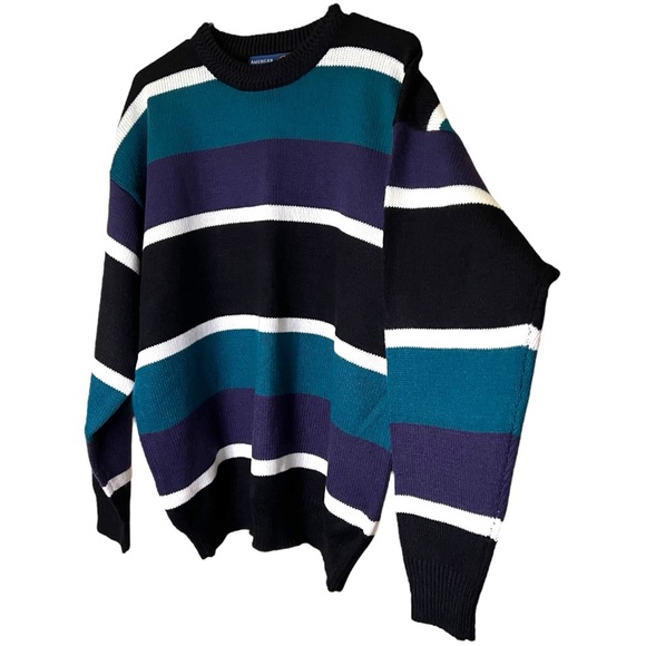 VTG AMERICAN WEEKEND Striped Knitted Sweater - Picture 6 of 12